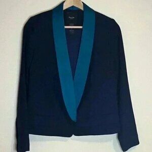 Smythe Les Vestes Navy & Teal Crop Blazer